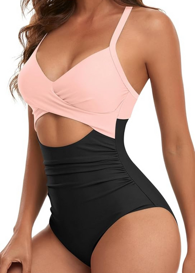 Maillot 1 pièce gainant à découpe – cache-cœur