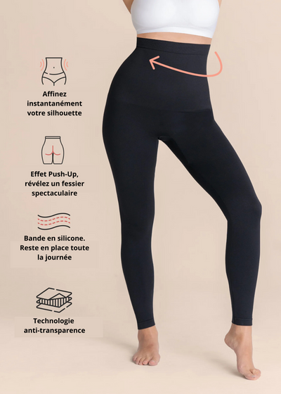 Legging sculptant taille haute effet seconde peau