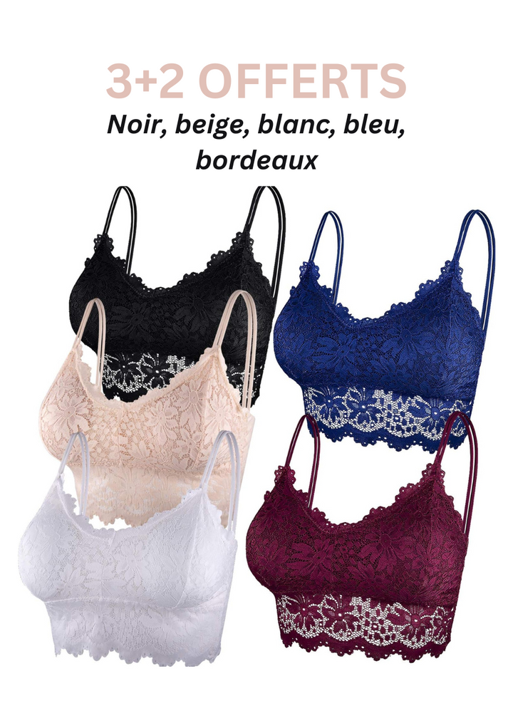 Lot de 5 bralettes sans armatures en dentelle