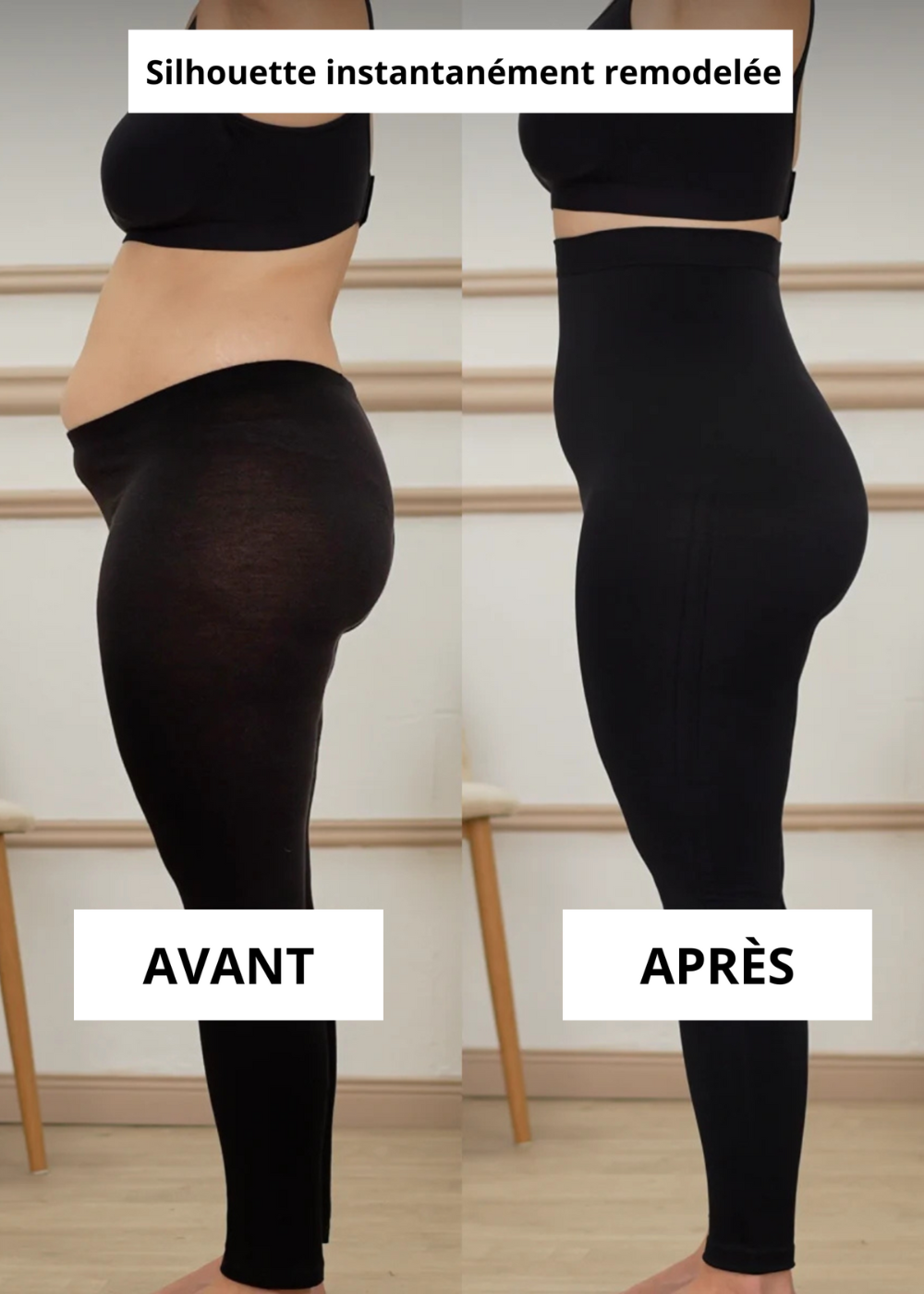 Legging sculptant taille haute effet seconde peau