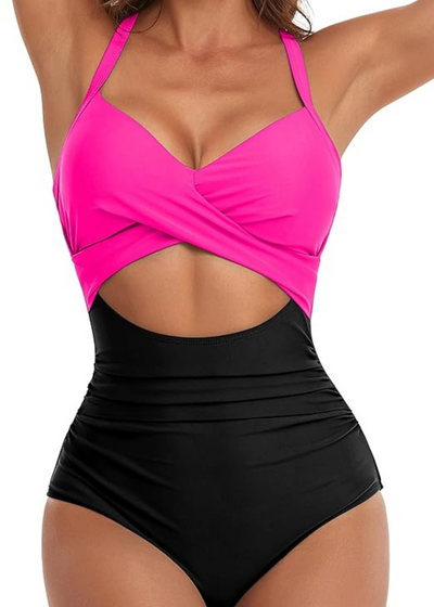 Maillot 1 pièce gainant à découpe – cache-cœur