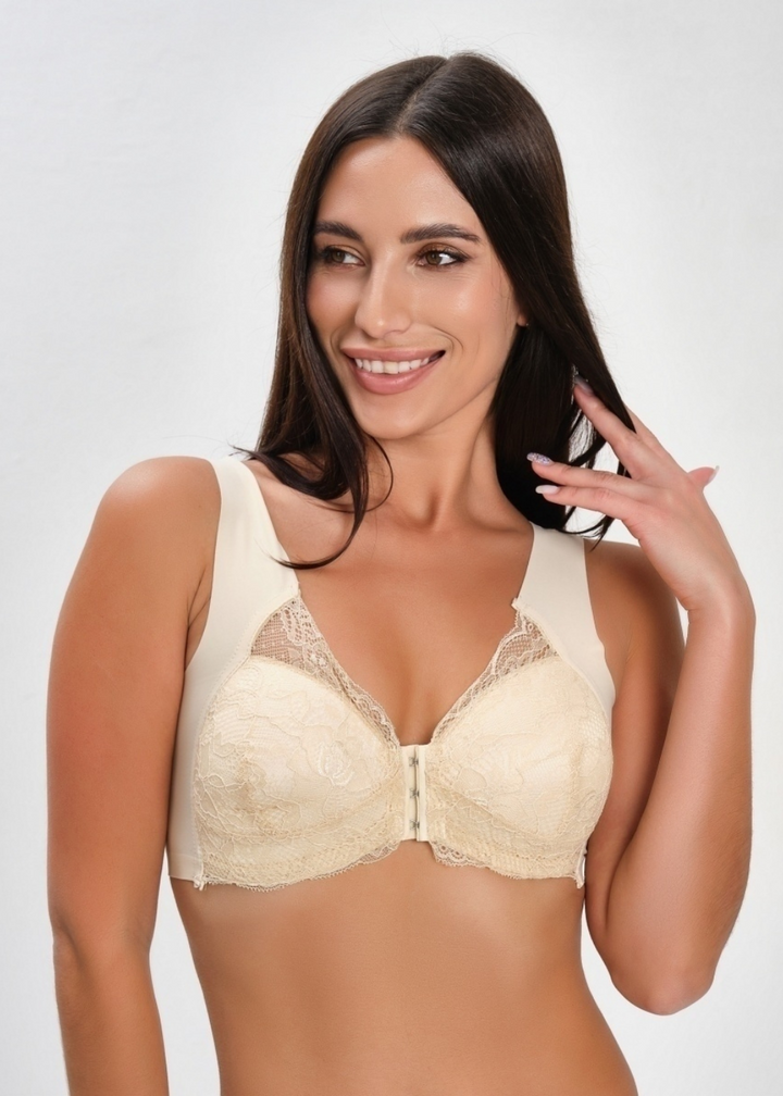 Soutien-Gorge Push-up Sans Armature Femme – Ouverture Devant, Invisible Dos Nu, Plongeant Sans Couture, Bretelles Fines